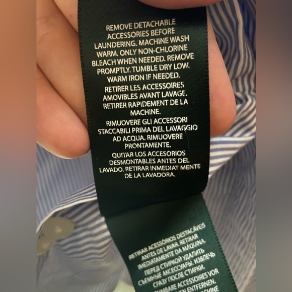 Ralph Lauren Shirt Mens Sz 17 32/33 Yarmouth Long Sleeve Button Down Casual EUC - Picture 8 of 9